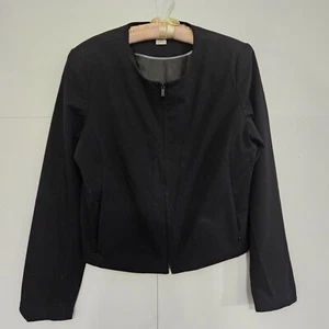 Liz Claiborne Size L Black Long-Sleeved Zippered Lined Casual Lightweight Jacket - Picture 1 of 16
