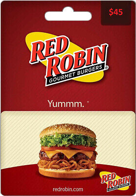 $45 In Paper Red Robin Gift Card Value!  Free Shipping--See Details • 39.97$