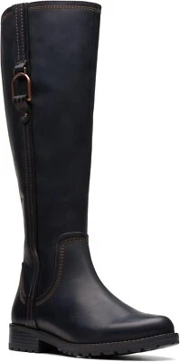 Clarks Aspra Hi Womens Knee High Boots Black Leather w/o-box 26174956 - Image 1 of 4