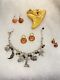 Halloween Assorted Jewelry Lot w/ Charm Bracelet, 3 pr Earrimgs & 1 Ghost Pin Us