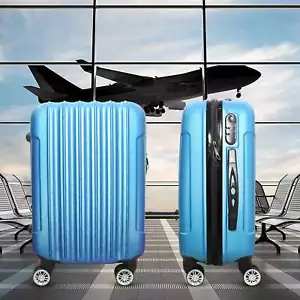 Trolley Rigido Da Viaggio Bagaglio a Mano Blu Voli Ryanair EasyJet 55x35x23 cm - Foto 1 di 5