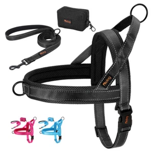 No-Pull Hundegeschirr & Leine & Hundekotbeutelspender Mesh Reflektierend Griff - Bild 1 von 18