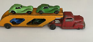 Vintage Tootsie Toy Semi Car Hauler Transporter Carrier Truck