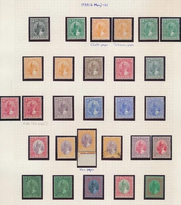 SELLOS MALAYA PERAK 1938 SULTÁN ISKANDER CONJUNTO CON PAPEL FINO VAR A #121 MNH/MLH Foto 1 de 4