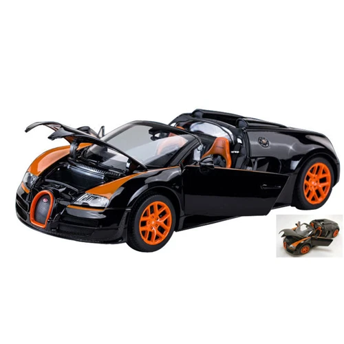 BUGATTI VEYRON 16.4 GRAND SPORT 2012 BLACK/ORANGE 1:18 Rastar Auto Stradali Nouv - Photo 1/1