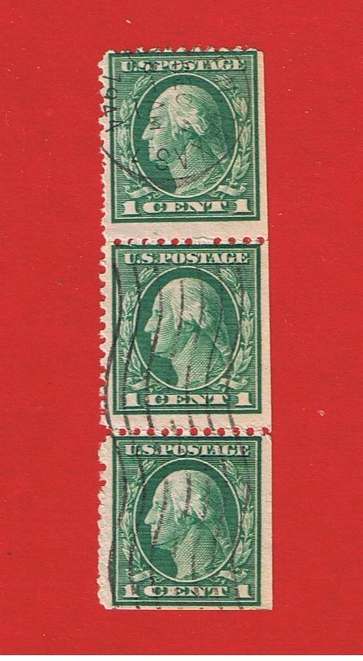 #498e   F-VF used   Washington  booklet  strip of 3   Free S/H - Image 1 of 1