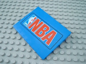 LEGO Blue 6x8 Roof Slopes with Red NBA Logo - Picture 1 of 1