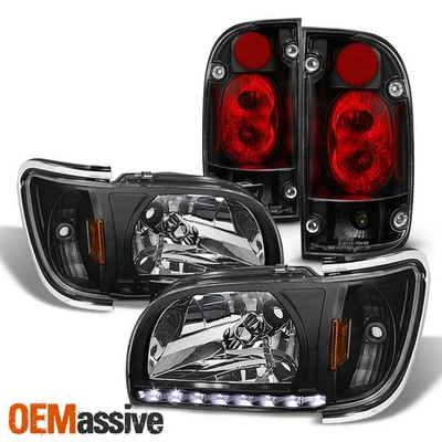 For 2001-2004 Toyota Tacoma LED Black Headlight w/ Corner+JDM Blk Tail Lamp Pair - Изображение 1 из 4