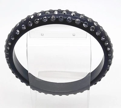 Brazalete Brazalete Fino Color Negro Redondo Plástico GRIS Y Gris Oscuro Estrás Moda Foto 1 de 4