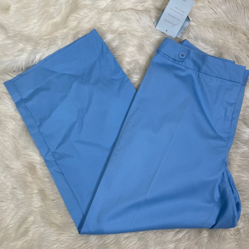 Pantalones al tobillo JH Collectibles Petite EVA elásticos azul cielo talla 10 nuevos con etiquetas  Foto 1 de 4