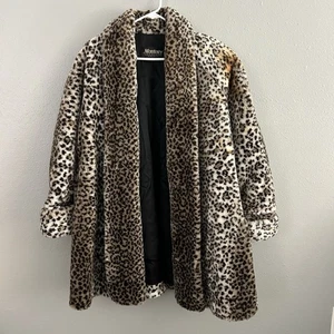 Abrigo De Colección Monterey Fashions Imitación Piel Para Mujer’s S Leopardo Animal Print Glam Mob - Imagen 1 de 14