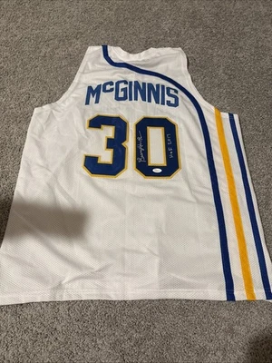 JSA COA George McGinnis Signed Unbranded Indy Pacers Jersey Auto NBA - Image 1 of 4