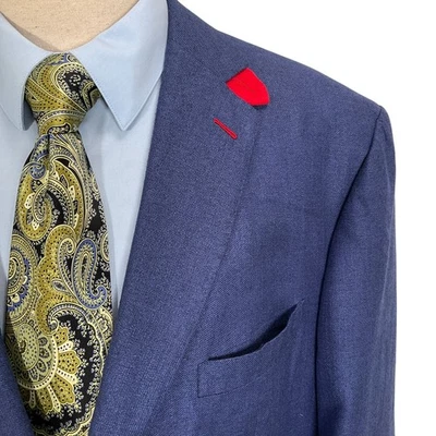 Blazer azul para hombre Vasiko ropa personalizada bambú viscosa deporte chaqueta a medida Foto 1 de 4