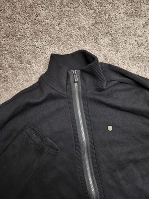 Harley Davidson Men's Black Wool Blend Full Zip Sweater Size XL - Image 1 of 4