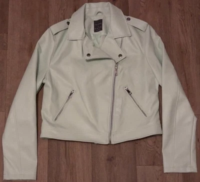 Womens mint green faux leather jacket - Image 1 of 3