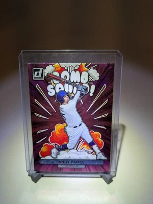 2023 Panini Donruss - Bomb Squad Pink Fireworks #BS6 Andy Pages (RC) Dodgers - Image 1 of 2