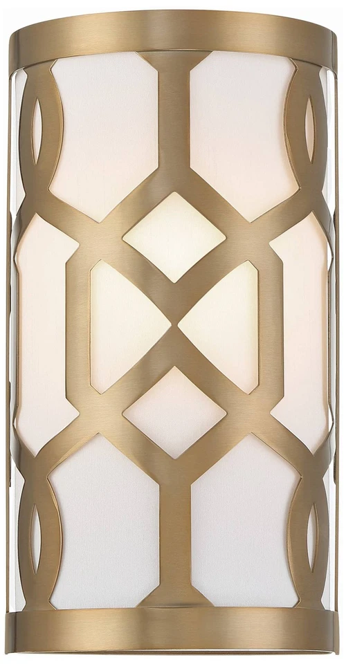 Aplique de pared Crystorama Jennings de latón de 12" de alto envejecimiento Foto 1 de 1