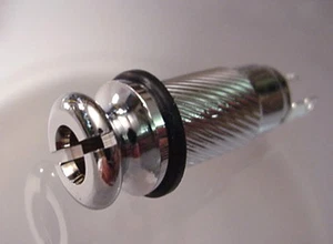 CHROME STRAP PIN CYLINDER JACK FOR GUITAR endpin jack - Picture 1 of 4