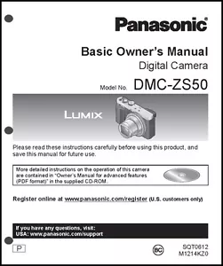 Panasonic DMC-ZS50 Basic Digitalkamera Bedienungsanleitung Bedienungsanleitung - Bild 1 von 1