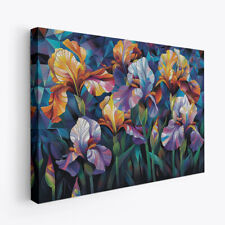 Irises Flower Minimalist Nature Art Design 1 Horizontal Canvas Wall Art Print