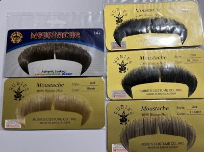MUSTACHES THEATRICAL-100% HUMAN HAIR WINCHESTER MOUSTACHE RUBIES 2028 PICK ANY 1 - Image 1 of 4