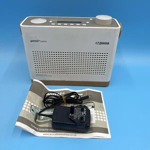 Acoustic Solutions Portal DAB/FM Portable Radio White with Power Supply WORKING - Picture 1 of 17