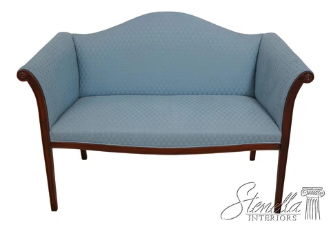 60965EC: HICKORY CHAIR CO Federal Mahogany Upholstered Bench Cover