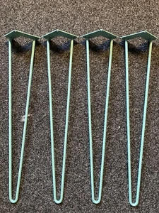 4 x forcine premium gambe tavolo mobili 28" gambe metà secolo 2 poli LEGGI INFO - Foto 1 di 4