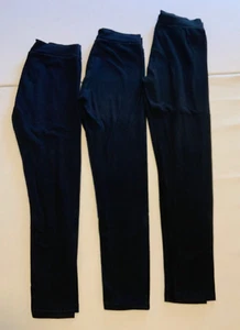 JUSTICE GIRLS 14 LOT 3 PAIRS BLACK LEGGINGS CROPPED FULL PRE-OWNED - Picture 1 of 7