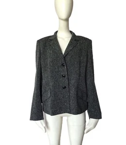 MARINA RINALDI Italy Grey Wool Blazer Jacket Size L/XL - Picture 1 of 11