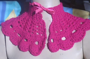 Handmade Crocheted Collar Scarf Pink Color For Girls Age 3-6 Neck Warmer Gift - Picture 1 of 12