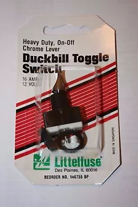 Heavy Duty,On-Off Chrome DuckBill Switch 16 Amp12V Littlefuse 146755 FREE SHIP - Picture 1 of 2