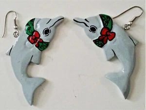 Earrings Whimsical Hand painted From Bali - Picture 1 of 1