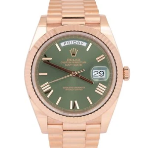 MINT PAPERS Rolex Day-Date 40mm OLIVE Green President 18K Rose Gold 228235 BOX - Picture 1 of 9