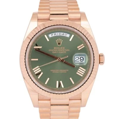 MINT PAPERS Rolex Day-Date 40mm OLIVE Green President 18K Rose Gold 228235 BOX - Image 1 of 4