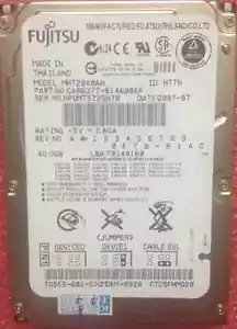 Fujitsu 40 GB 40GB 5400 RPM 6,35 cm 2,5 Zoll MHT2040AH HDD For Laptop Festplatte - Bild 1 von 2
