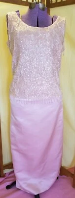 Vestido de Noche Falda Top Vintage Años 50 De Colección Nelly de Grab Lentejuelas Cuentas 100% Lana  Foto 1 de 4