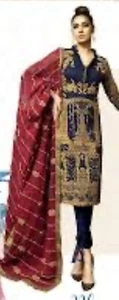 Asim Jofa 3 Piece Luxury Chiffon Suit Blue - Size Mudium - Picture 1 of 1