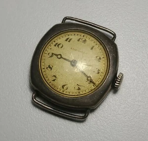 Vintage 1925 Longines 10.39 Wristwatch-25mm Sterling Wire Lug Cushion Case - Picture 1 of 12