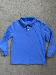 Boys Vineyard Vines Size 5 Blue Long Sleeve Polo Shirt - Picture 1 of 6