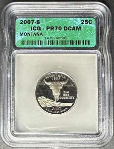 2007-S Proof Montana Quarter ICG PR-70 DCAM, Buy 3 Items, Get $5 Off!! - Picture 1 of 2
