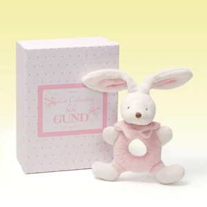 Gund - La Collection Be'be' - Pink Bunny Rattle - Picture 1 of 1