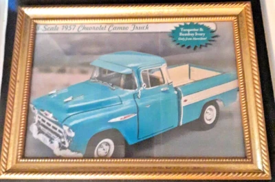 1957 Chevy Cameo Classic Truck Wall Decor Framed Ad Print Picture Man Cave Retro - Image 1 of 4