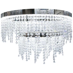 WOODROW LAMPADARIO SOSPENSIONE MODERNO IN ACCIAIO CROMO E CRISTALLI 46W LUCI LED - Imagen 1 de 1