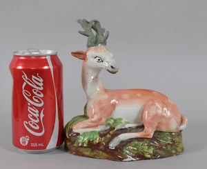 Staffordshire Pottery Figure of a Reclining Deer Circa 1830 - Picture 1 of 22