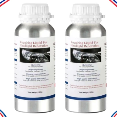 Kit Recharge Rénovation Polissage Phare Voiture Restauration Polymère Optique 2X