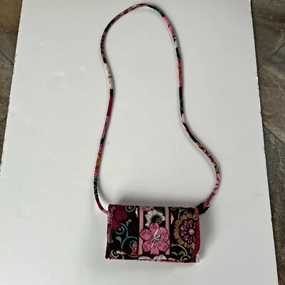 Vera Bradley Floral Pink Tri-Fold Wallet Crossbody Purse Multi - Image 1 of 4