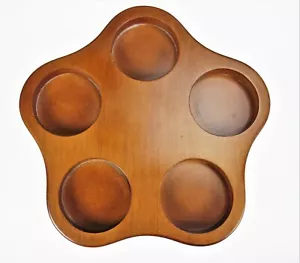 Pottery Barn Kids Mini Bucket Brown Wood Lazy Susan Crafts Organizer Server - Picture 1 of 5