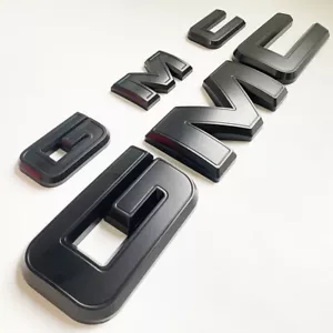 2021-2024 GMC YUKON YUKON XL Front Rear Tailgate Matte Black OVERLAY Emblem - Picture 1 of 3
