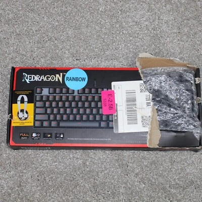 Redragon Mechanical Gaming Keyboard NEW Kumara Rainbow 12 Multimedia Keys FULL - Image 1 of 4